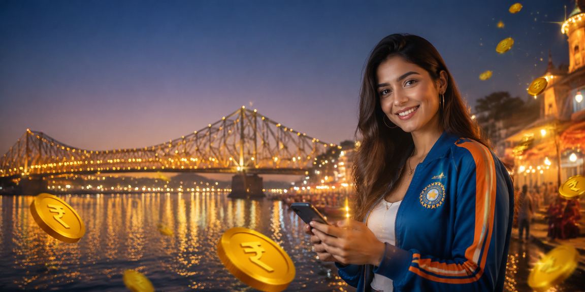 Howrah Bridge with Cricket Betting Signage in Kolkata